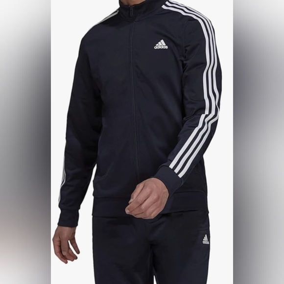 Adidas Men's Essentials Warm-Up 3-Stripes Track Jacket Size L NWT MSRP $55 - Picture 2 of 7